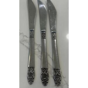 Vintage National Stainless OLAF Flatware Japan Set‎ Of 3 Dinner Knives